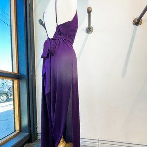 Plum Wide Leg Halter Jumpsuit